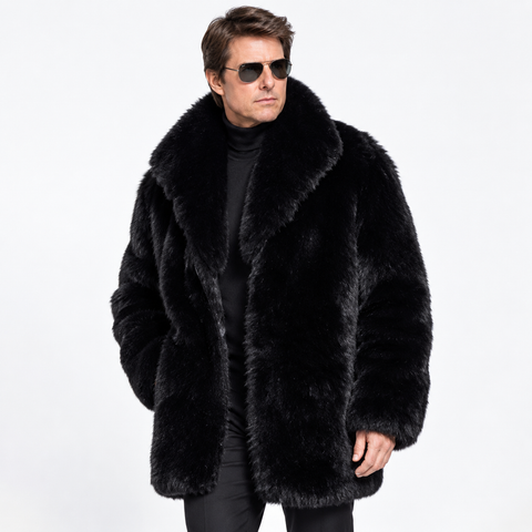 Men's Derek Black Fox Fur Jacket