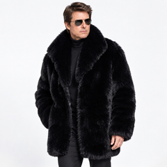 Men's Derek Black Fox Fur Jacket