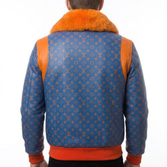 LV Monogram Blue & Orange Leather Jacket