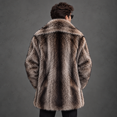 Men's Luxury Grey Fur Coat – Premium Winter Collection | AL CANDRA